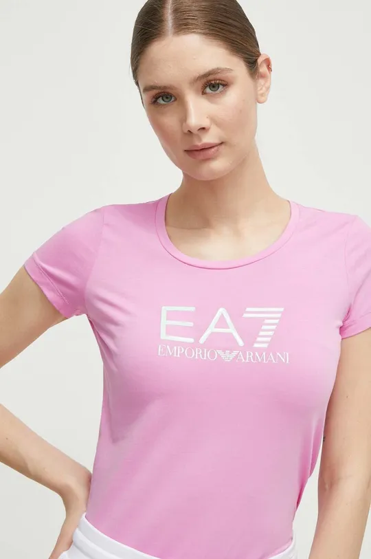 ροζ Μπλουζάκι EA7 Emporio Armani
