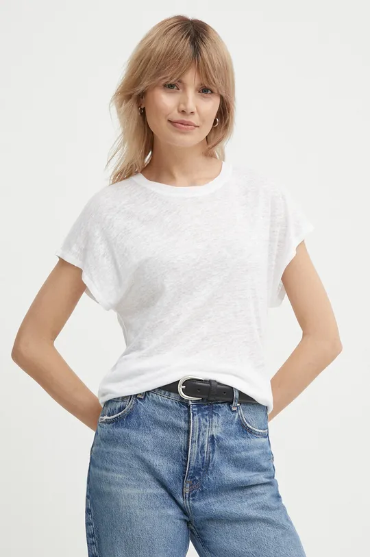 bianco Calvin Klein maglietta in lino Donna