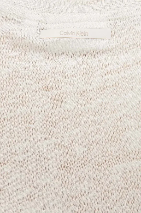 béžová Ľanové tričko Calvin Klein