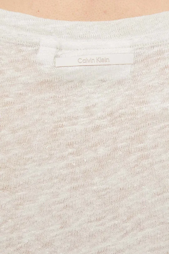 Ľanové tričko Calvin Klein Dámsky