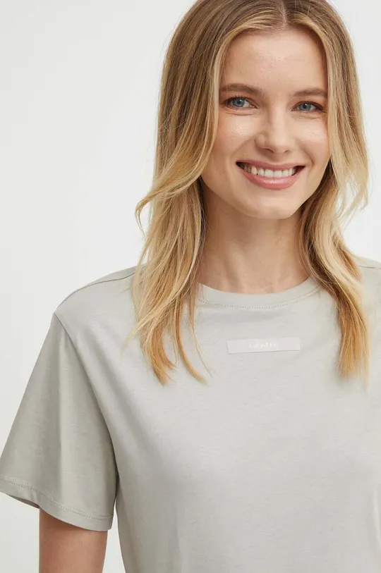beżowy Calvin Klein t-shirt bawełniany Damski