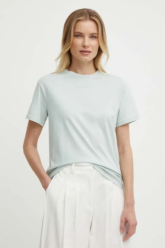 niebieski Calvin Klein t-shirt bawełniany Damski