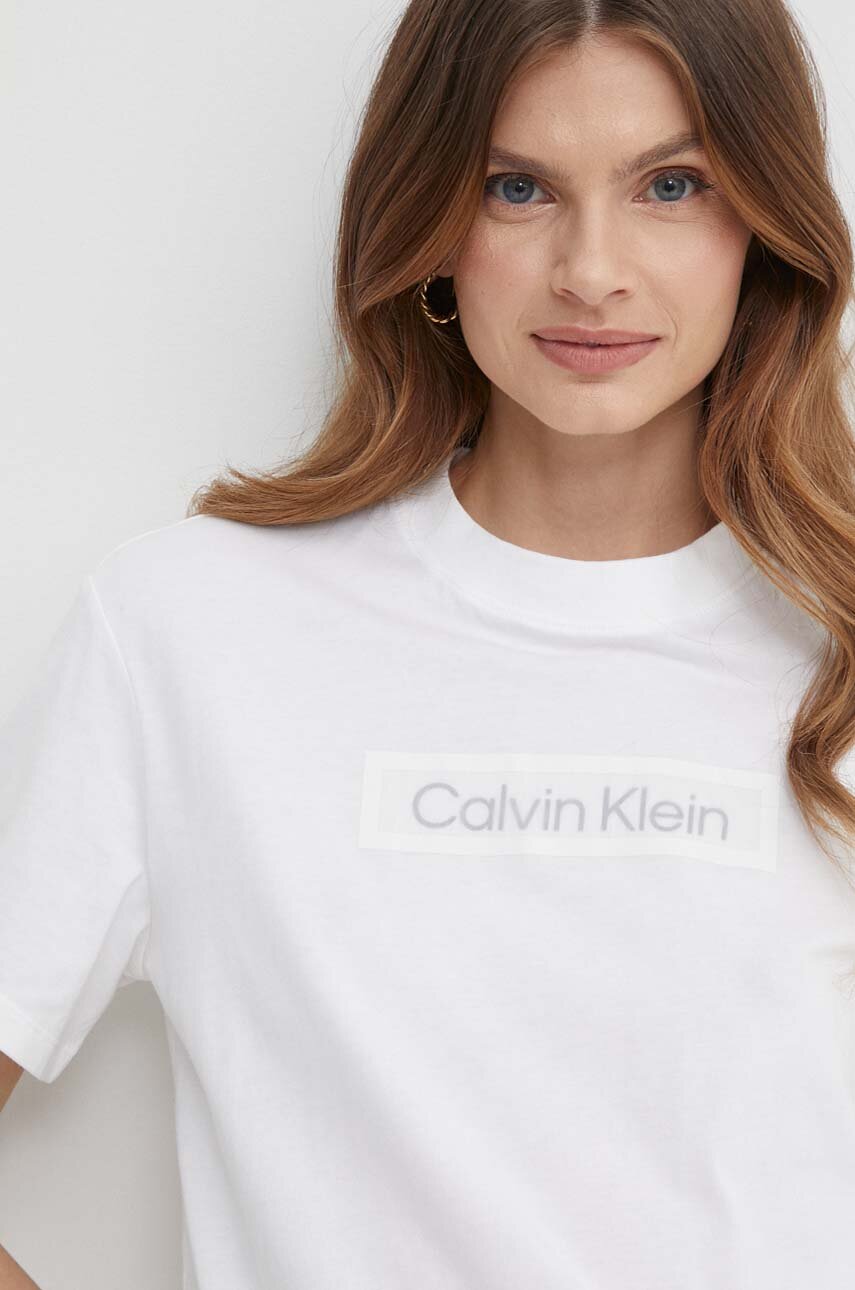 biela Bavlnené tričko Calvin Klein