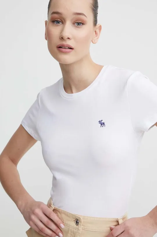biały Abercrombie & Fitch t-shirt