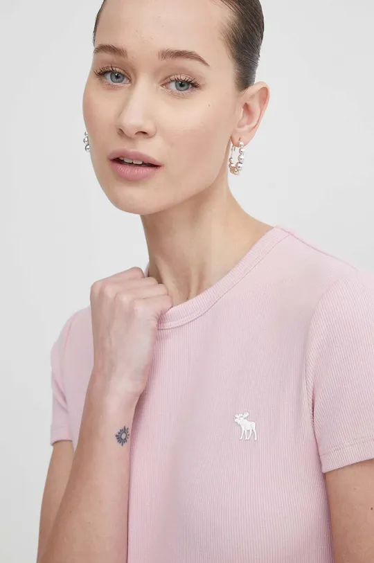 różowy Abercrombie & Fitch t-shirt Damski