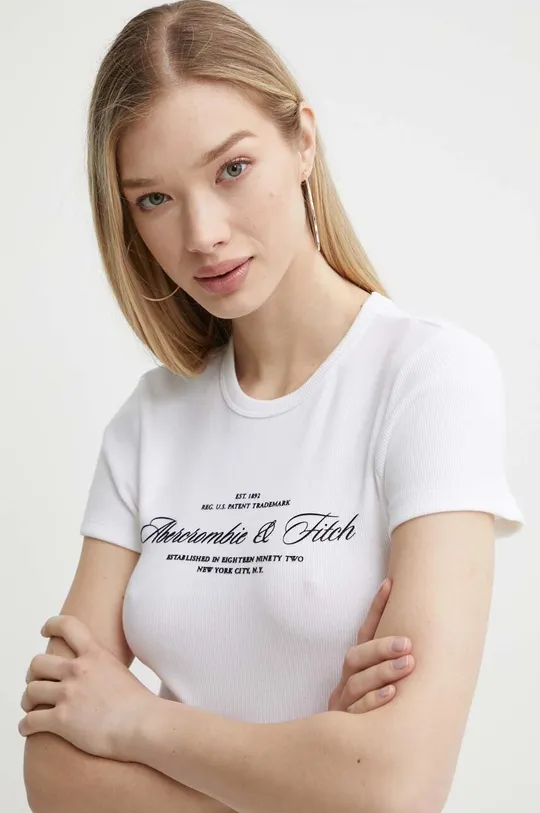 beżowy Abercrombie & Fitch t-shirt