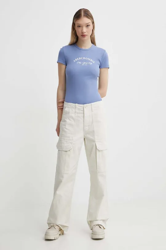 Abercrombie & Fitch t-shirt niebieski
