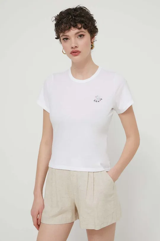 μπεζ Βαμβακερό μπλουζάκι Abercrombie & Fitch Γυναικεία