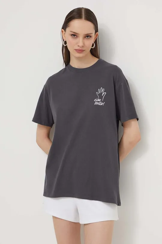 czarny Abercrombie & Fitch t-shirt bawełniany