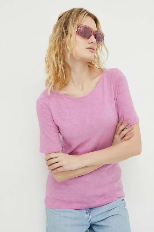 ružová Bavlnené tričko Marc O'Polo Dámsky