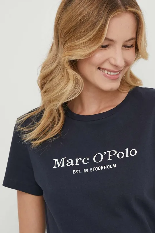 тёмно-синий Хлопковая футболка Marc O'Polo Женский
