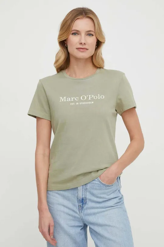 зелёный Хлопковая футболка Marc O'Polo Женский