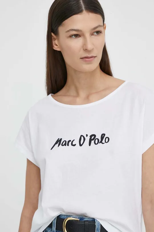 bela Bombažna kratka majica Marc O'Polo Ženski