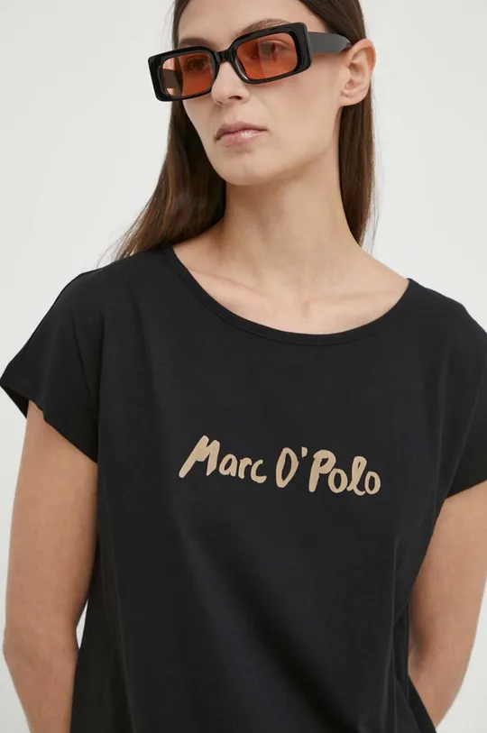 črna Bombažna kratka majica Marc O'Polo
