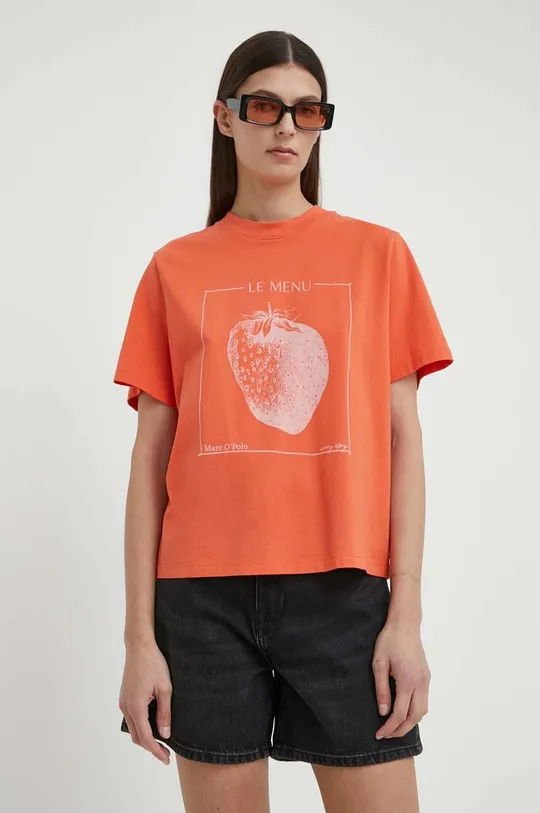 oranžna Bombažna kratka majica Marc O'Polo