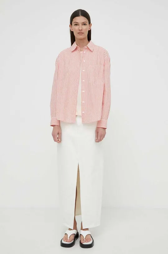 Βαμβακερό μπλουζάκι Marc O'Polo ροζ