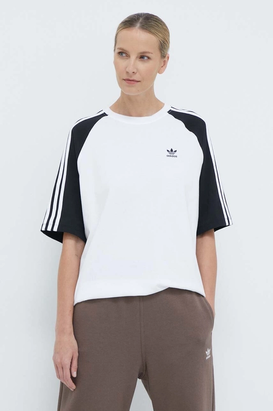 белый Хлопковая футболка adidas Originals