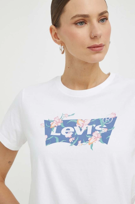 biały Levi's t-shirt bawełniany