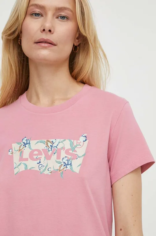 ροζ Βαμβακερό μπλουζάκι Levi's Γυναικεία
