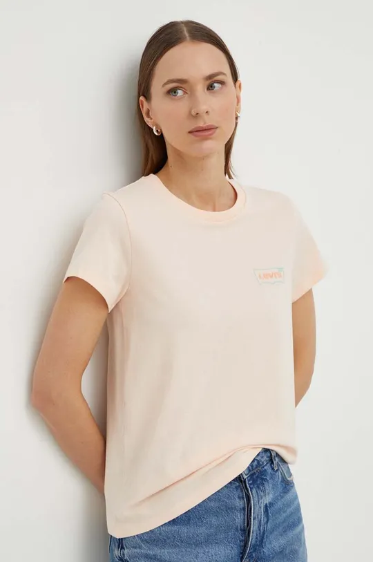 pomarańczowy Levi's t-shirt bawełniany Damski