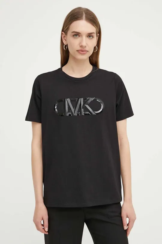črna Bombažna kratka majica MICHAEL Michael Kors Ženski