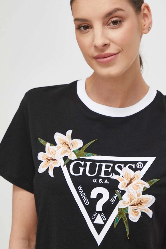 fekete Guess t-shirt ZOEY