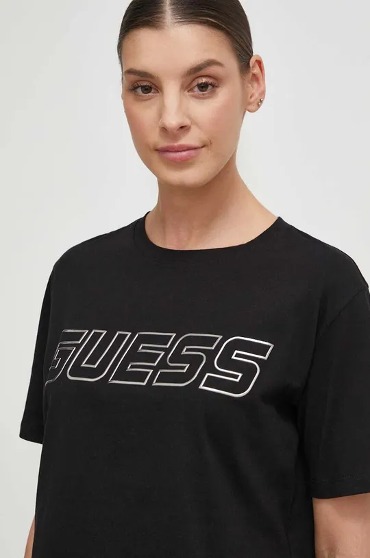 črna Bombažna kratka majica Guess Ženski