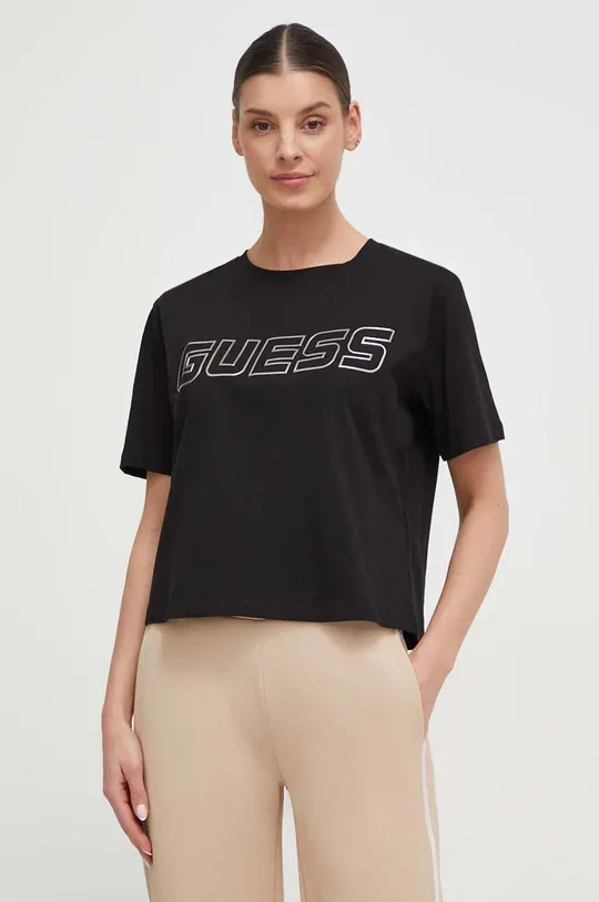 czarny Guess t-shirt bawełniany KIARA