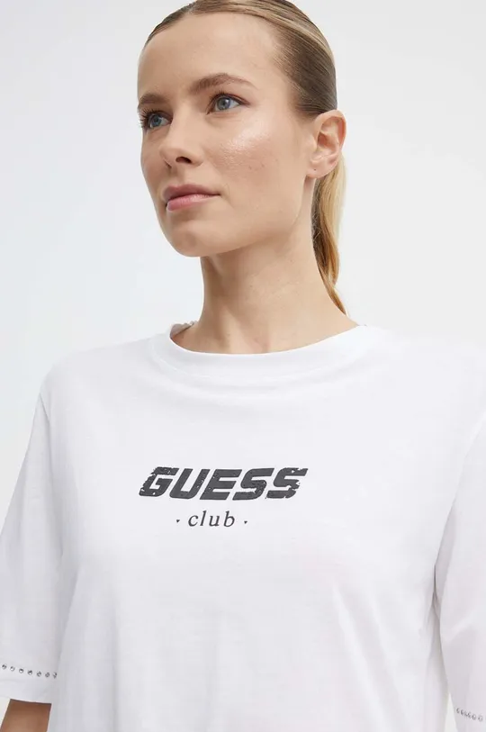білий Бавовняна футболка Guess NATALIA