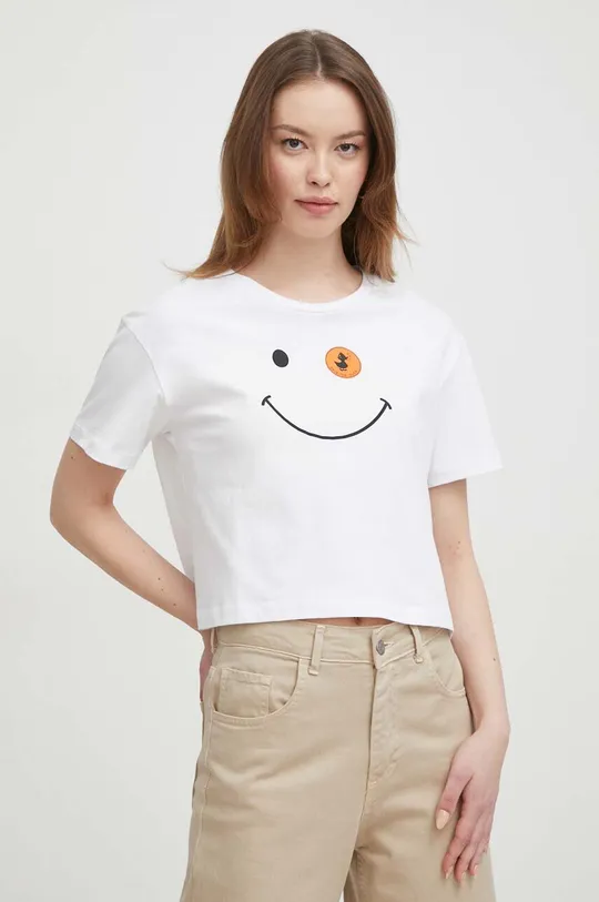 biały Save The Duck t-shirt bawełniany