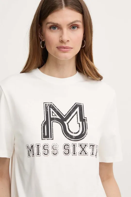 biały Miss Sixty t-shirt z domieszką jedwabiu SJ3520 S/S T-SHIRT Damski