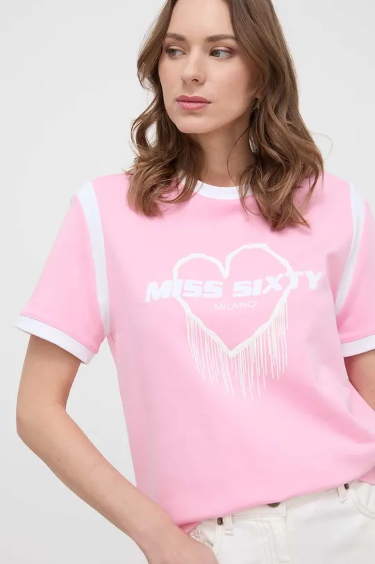 różowy Miss Sixty t-shirt Damski