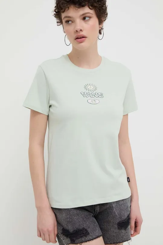 зелений Бавовняна футболка Vans Жіночий