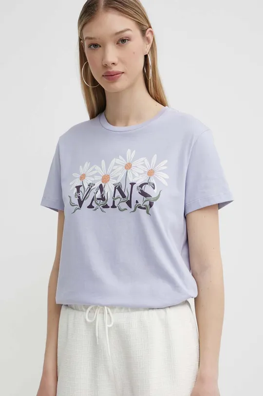 fialová Bavlnené tričko Vans