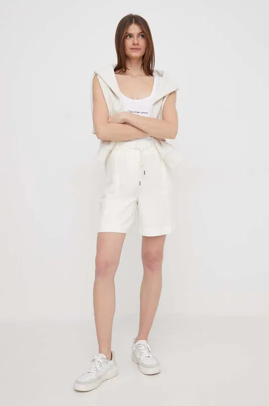 Pamučni top Calvin Klein Jeans bijela