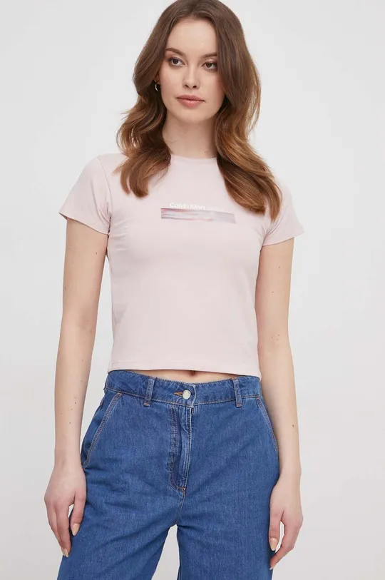 Top Calvin Klein Jeans ροζ