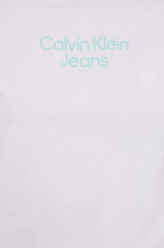 fehér Calvin Klein Jeans pamut póló