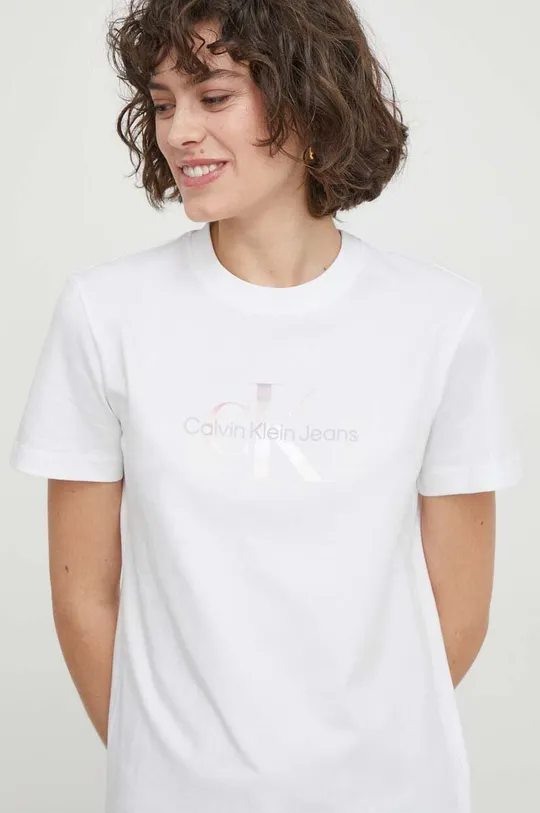 bianco Calvin Klein Jeans t-shirt in cotone