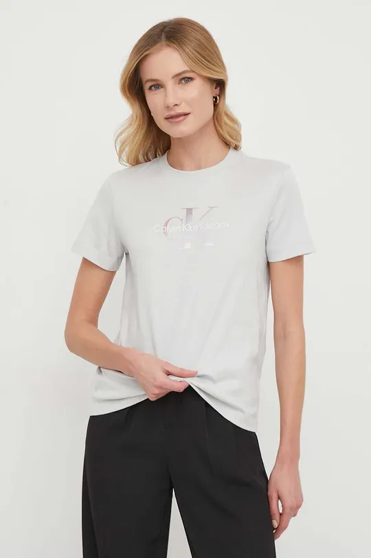 Бавовняна футболка Calvin Klein Jeans сірий