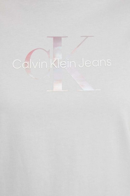 сірий Бавовняна футболка Calvin Klein Jeans