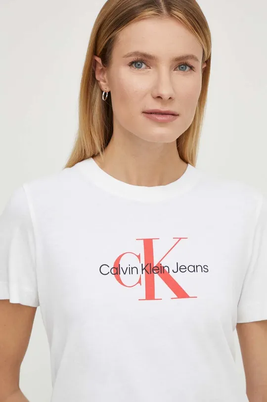 biela Bavlnené tričko Calvin Klein Jeans Dámsky