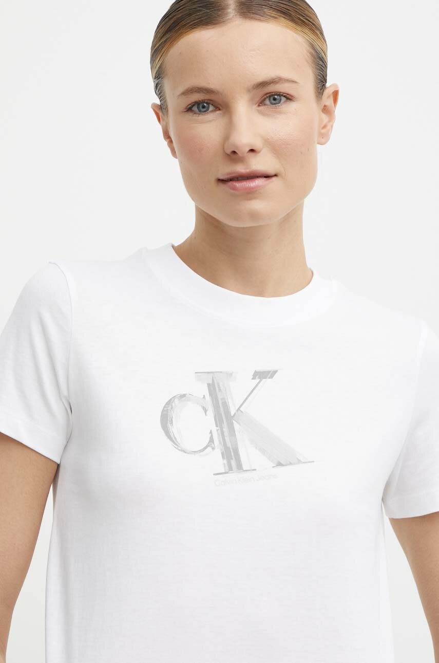 Calvin Klein Jeans t-shirt bawełniany biały