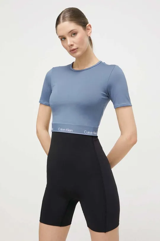 modra Kratka majica za vadbo Calvin Klein Performance Ženski