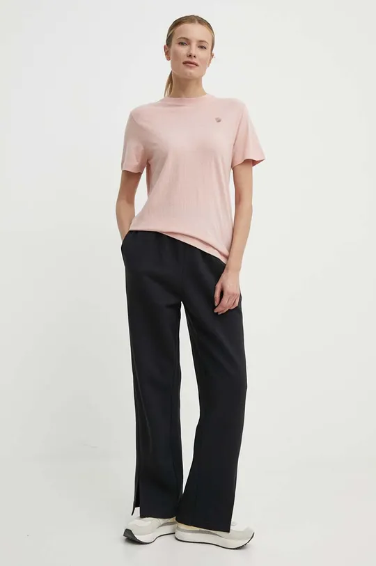 Kratka majica Fjallraven Hemp Blend T-shirt roza