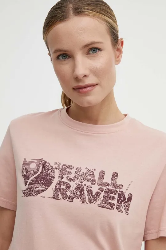 różowy Fjallraven t-shirt Lush Logo T-shirt