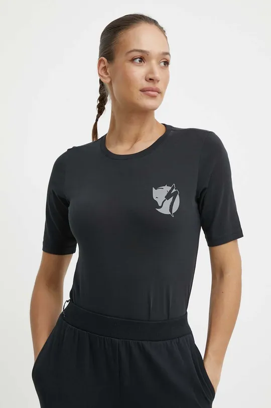 črna Bombažna kratka majica Fjallraven Fjallraven x Specialized Ženski