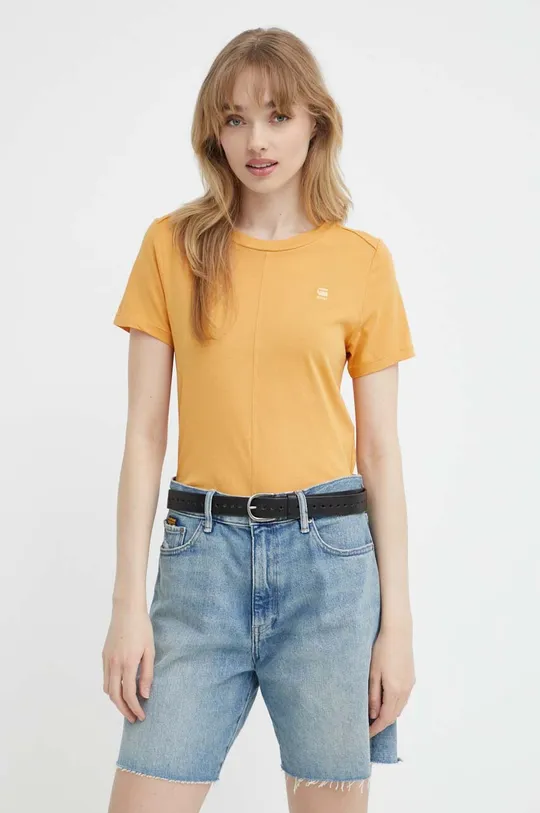 oranžna Bombažna kratka majica G-Star Raw Ženski