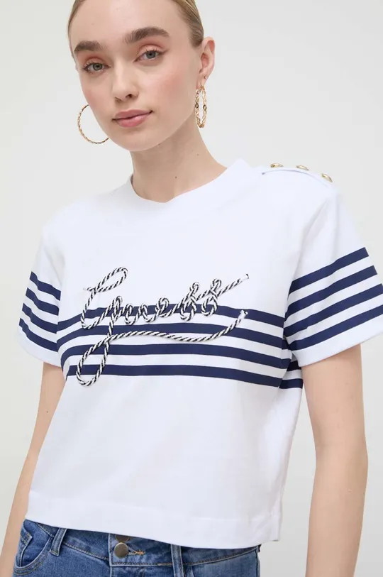 biały Guess t-shirt bawełniany MARINA Damski