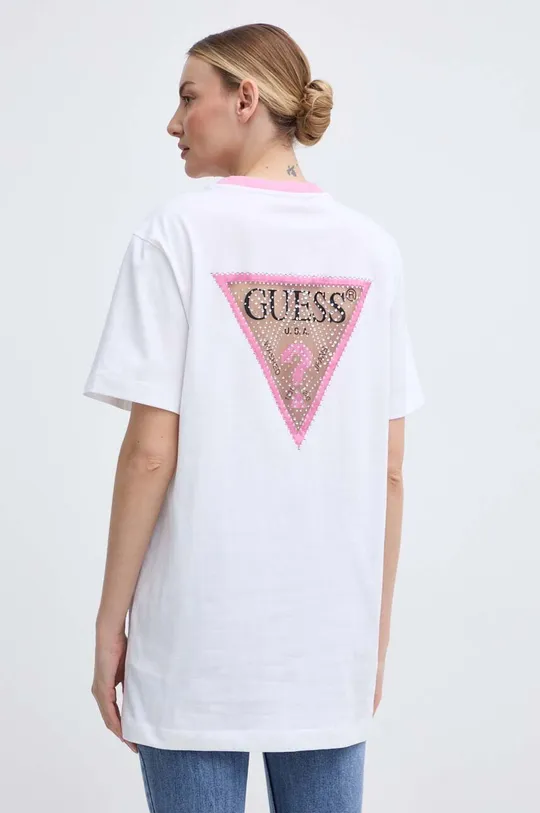 bela Bombažna kratka majica Guess