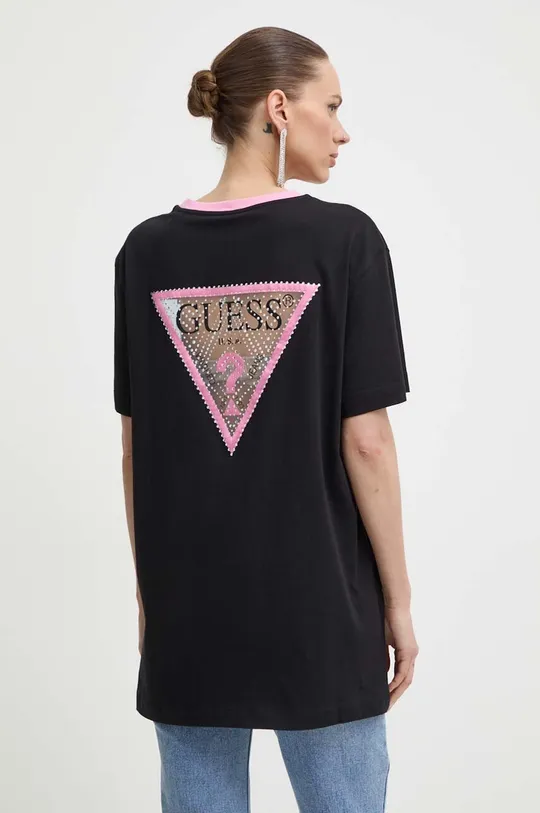 czarny Guess t-shirt bawełniany Damski